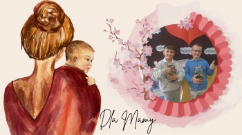 Red Modern Painting Happy Mother's Day (Presentation)