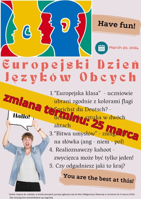 Zmiana terminu Europejskiego Dnia Języków Obcych
