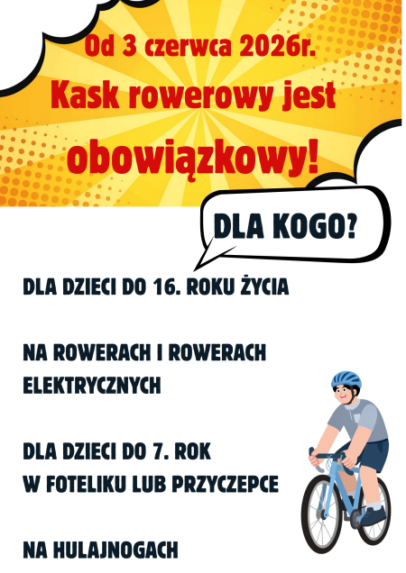 Kask rowerowy jest obowiązkowy !